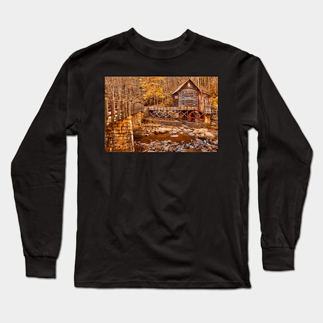 Golden Glade Creek Grist Mill Long Sleeve T-Shirt by somadjinn